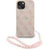 Guess PU Leather 4G Colored Ring Strap MagSafe Zadní Kryt pro iPhone 13 Pink