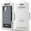 DKNY PU Leather Repeat Pattern Bottom Stripe MagSafe Zadní Kryt pro iPhone 13 Black
