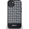 DKNY PU Leather Repeat Pattern Bottom Stripe MagSafe Zadní Kryt pro iPhone 13 Black