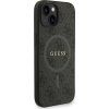 Guess PU Leather 4G Colored Ring Strap MagSafe Zadní Kryt pro iPhone 13 Black