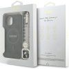 Guess PU Leather 4G Colored Ring Strap MagSafe Zadní Kryt pro iPhone 13 Black