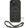 Guess PU Leather 4G Colored Ring Strap MagSafe Zadní Kryt pro iPhone 13 Black