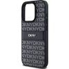 DKNY PU Leather Repeat Pattern Tonal Stripe Zadní Kryt pro iPhone 14 Pro Black