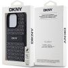 DKNY PU Leather Repeat Pattern Tonal Stripe Zadní Kryt pro iPhone 14 Pro Black