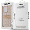 DKNY PU Leather Repeat Pattern Tonal Stripe Zadní Kryt pro iPhone 14 Pro Pink