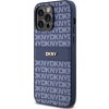 DKNY PU Leather Repeat Pattern Tonal Stripe Zadní Kryt pro iPhone 14 Pro Blue