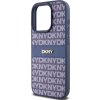 DKNY PU Leather Repeat Pattern Tonal Stripe Zadní Kryt pro iPhone 14 Pro Blue