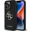 Guess PU Grained 4G Metal Logo Zadní Kryt pro iPhone 14 Pro Black