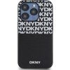 DKNY PU Leather Repeat Pattern Card Pocket Zadní Kryt pro iPhone 14 Pro Black