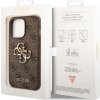 Guess PU 4G Metal Logo Zadní Kryt pro iPhone 14 Pro Brown