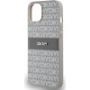 DKNY PU Leather Repeat Pattern Tonal Stripe Zadní Kryt pro iPhone 14 Beige
