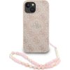 Guess PU Leather 4G Colored Ring Strap MagSafe Zadní Kryt pro iPhone 14 Pink