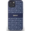 DKNY PU Leather Repeat Pattern Tonal Stripe Zadný Kryt pre iPhone 14 Blue