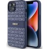 DKNY PU Leather Repeat Pattern Tonal Stripe Zadný Kryt pre iPhone 14 Blue