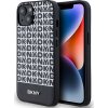 DKNY PU Leather Repeat Pattern Bottom Stripe MagSafe Zadný Kryt pre iPhone 14 Black