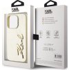 Karl Lagerfeld Wrinkled PU Signature Logo Zadní Kryt pro iPhone 15 Pro Max Gold