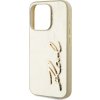 Karl Lagerfeld Wrinkled PU Signature Logo Zadní Kryt pro iPhone 15 Pro Max Gold