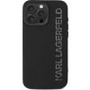 Karl Lagerfeld 3D Rubber Glitter Logo Zadní Kryt pro iPhone 15 Pro Max Black