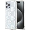 DKNY Liquid Glitter Checkered Pattern Zadní Kryt pro iPhone 15 Pro Max Transparent