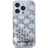 Karl Lagerfeld Liquid Glitter Monogram Gradient Zadní Kryt pro iPhone 15 Pro Max White