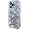 Karl Lagerfeld Liquid Glitter Monogram Gradient Zadní Kryt pro iPhone 15 Pro Max White