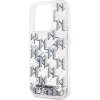 Karl Lagerfeld Liquid Glitter Monogram Gradient Zadní Kryt pro iPhone 15 Pro Max White