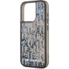 Karl Lagerfeld Liquid Glitter Monogram Gradient Zadní Kryt pro iPhone 15 Pro Max Black