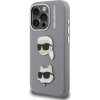 Karl Lagerfeld Grained PU K&CH Heads Zadní Kryt pro iPhone 15 Pro Max Grey