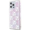 DKNY Liquid Glitter Checkered Pattern Zadní Kryt pro iPhone 15 Pro Max Pink