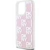 DKNY Liquid Glitter Checkered Pattern Zadní Kryt pro iPhone 15 Pro Max Pink
