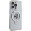 Karl Lagerfeld Ringstand Karl and Choupette MagSafe Zadný Kryt pre iPhone 15 Pro Max White