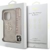Guess PU 4G Metal Logo Strap Zadní Kryt pro iPhone 15 Pro Max Pink