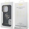 Guess PU 4G Metal Logo Stand Camera Frame Zadní Kryt pro iPhone 15 Pro Max Black