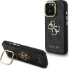 Guess PU 4G Metal Logo Stand Camera Frame Zadní Kryt pro iPhone 15 Pro Max Black