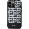 DKNY PU Leather Repeat Pattern Bottom Stripe MagSafe Zadní Kryt pro iPhone 15 Pro Max Black
