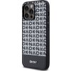 DKNY PU Leather Repeat Pattern Bottom Stripe MagSafe Zadný Kryt pre iPhone 15 Pro Max Black