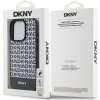 DKNY PU Leather Repeat Pattern Bottom Stripe MagSafe Zadní Kryt pro iPhone 15 Pro Max Black