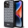 DKNY PU Leather Repeat Pattern Bottom Stripe MagSafe Zadný Kryt pre iPhone 15 Pro Max Black