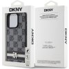 DKNY PU Leather Checkered Pattern and Stripe Zadní Kryt pro iPhone 15 Pro Max Black