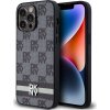 DKNY PU Leather Checkered Pattern and Stripe Zadní Kryt pro iPhone 15 Pro Max Black
