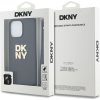 DKNY PU Leather Stack Logo Wrist Strap Zadní Kryt pro iPhone 15 Pro Max Black