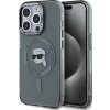 Karl Lagerfeld IML Karl Head Metal Frame MagSafe Zadní Kryt pro iPhone 15 Pro Max Black