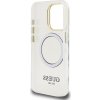 Guess IML Gold Outline Stand Camera Frame MagSafe Zadný Kryt pre iPhone 15 Pro Max Transparent