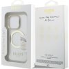 Guess IML Gold Outline Stand Camera Frame MagSafe Zadný Kryt pre iPhone 15 Pro Max Transparent