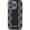 DKNY PU Leather Checkered Pattern Magsafe Zadní Kryt pro iPhone 15 Pro Max Black