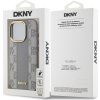 DKNY PU Leather Checkered Pattern Magsafe Zadní Kryt pro iPhone 15 Pro Beige