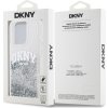 DKNY Liquid Glitter Arch Logo Zadní Kryt pro iPhone 15 Pro Transparent