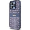 DKNY PU Leather Repeat Pattern Tonal Stripe Zadní Kryt pro iPhone 15 Pro Blue