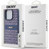 DKNY PU Leather Repeat Pattern Tonal Stripe Zadní Kryt pro iPhone 15 Pro Blue