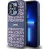 DKNY PU Leather Repeat Pattern Tonal Stripe Zadní Kryt pro iPhone 15 Pro Blue